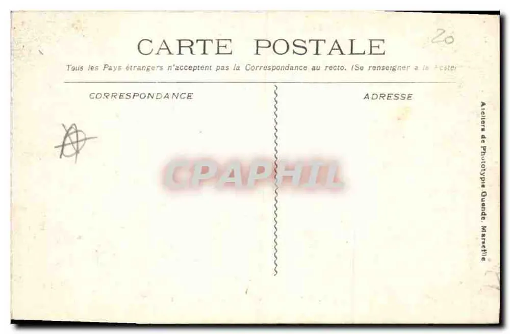 Hyères - Avenue Alexis Godillot — Blick auf eine von Palmen gesäumte Avenue — Verlag: Atelier de Phototypie Grande Marseille - Rückseite