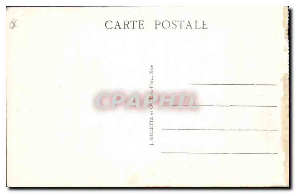 L'ESTEREL - Os Rochos Vermelhos — J. GILLETTE e Cia, Nice, n° 586 - Verso