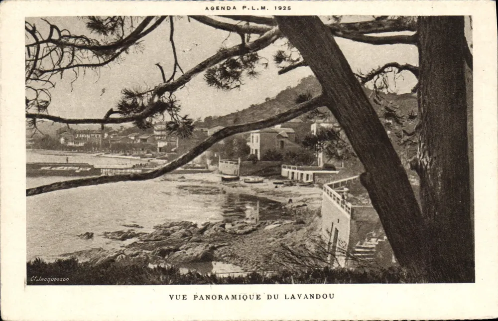 Vista panorâmica do Lavandou — Agenda P.L.M. 1925 — Cl. Jacquesson - Frente