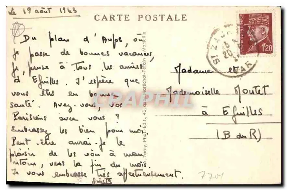 Plano d'Aups (Var) — O Convento de Béthanie — Tardy - Verso