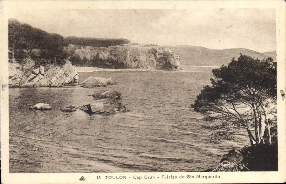 Toulon - Cap Brun - Felsen von Ste-Marguerite — Antike Ansichtskarte Nr. 18, Verlag A.P.A. - Vorderseite
