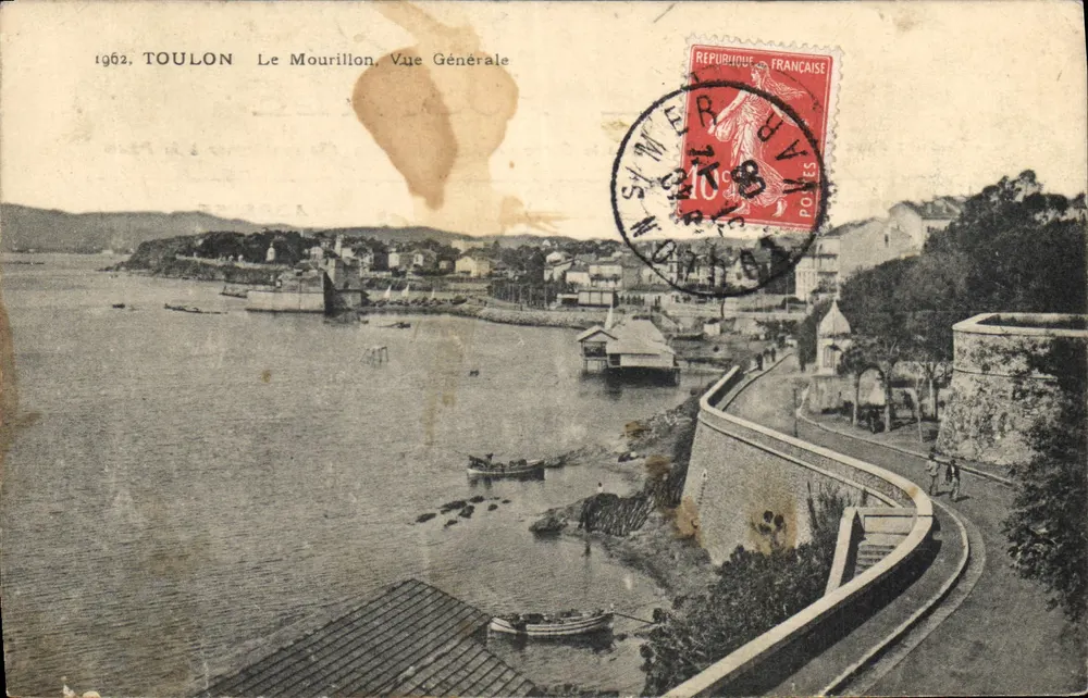 Toulon - Le Mourillon, Vista Geral — editada pela Atelier de Phototypie Gueude Marveille - Frente