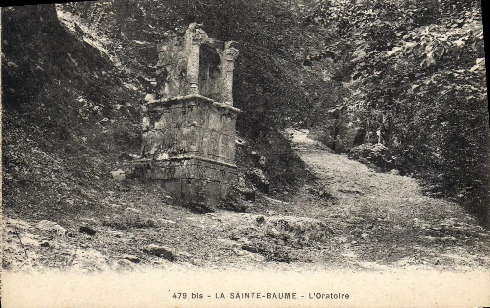 O Oratório em La Sainte-Baume — ruínas de um oratório em um cânion — Imprimerie Illustrée, n° 479 bis - Frente