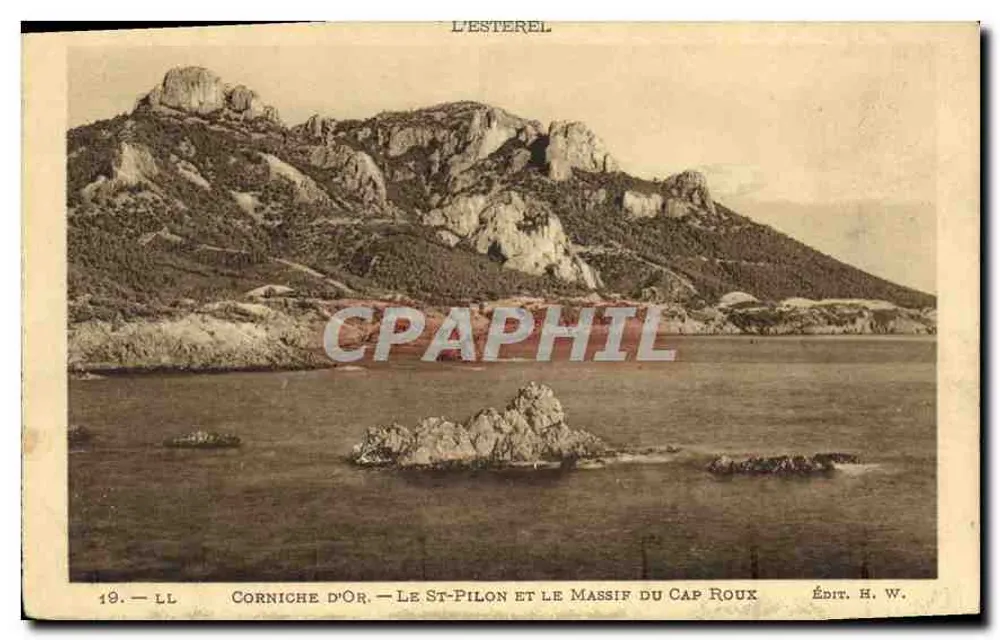 Corniche d'Or — Le St-Pilon et le Massif du Cap Roux — Édit. H. W. - Recto