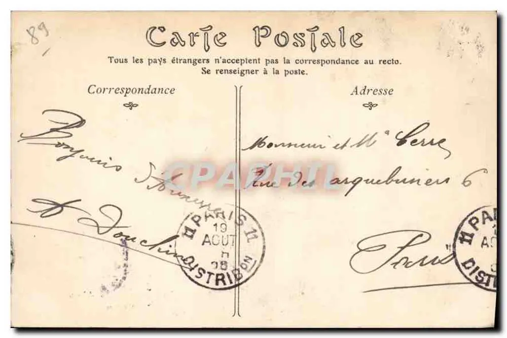 Auxerre — Panoramablick vom Dom — unbekannter Verlag, Nr. 95 - Rückseite