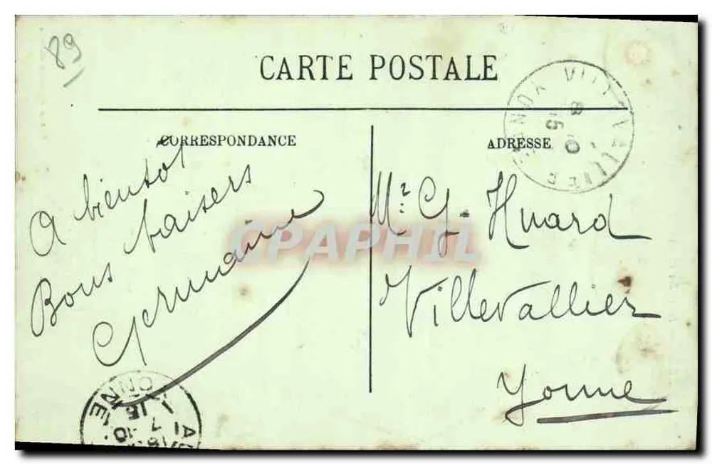 Auxerre — Hotel das Postas — Edição Nouvelles Galeries - Verso