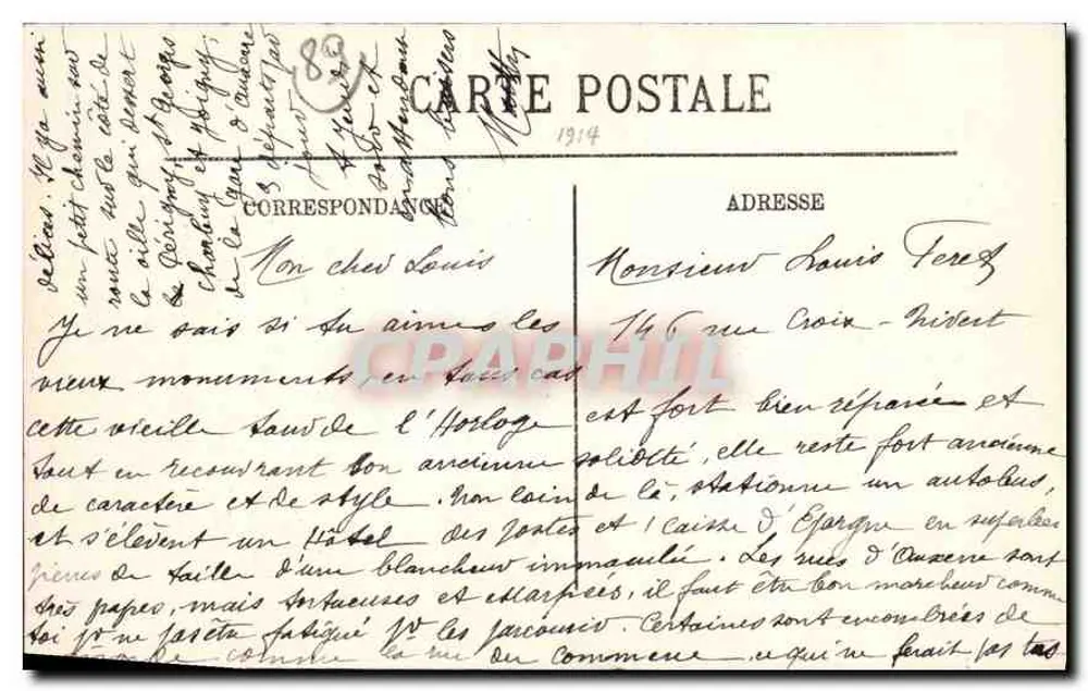 Auxerre — A Rue de l'Horloge — Editor Tournes - Verso