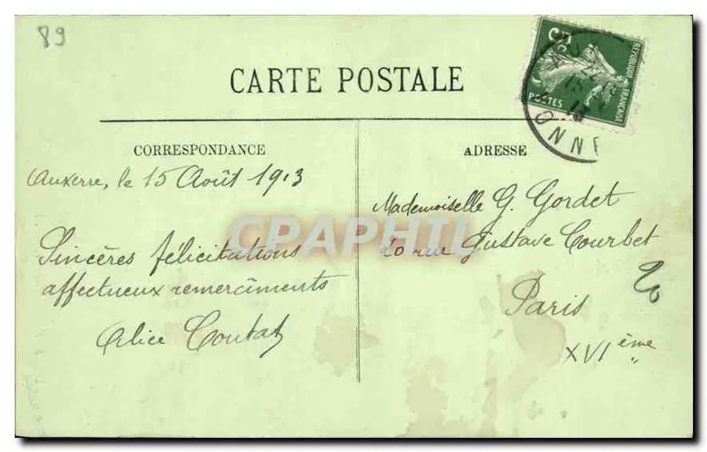 Auxerre — A Torre dos Relógios — LL. - Verso