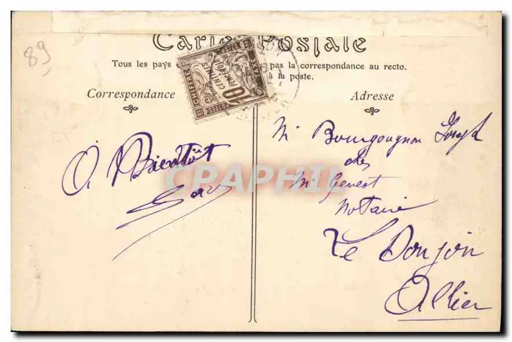 Auxerre — Casas do século XV, Place Robillard — Taulet, editor, n° 103 - Verso