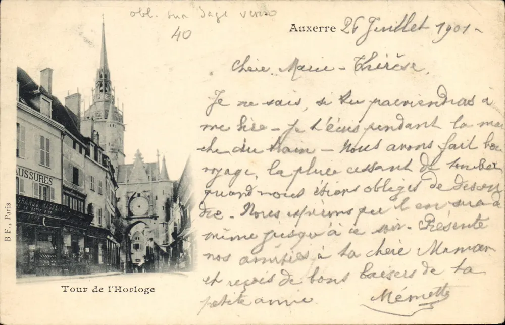 Auxerre — Torre da Hora — B.E. Paris, n°40 - Frente