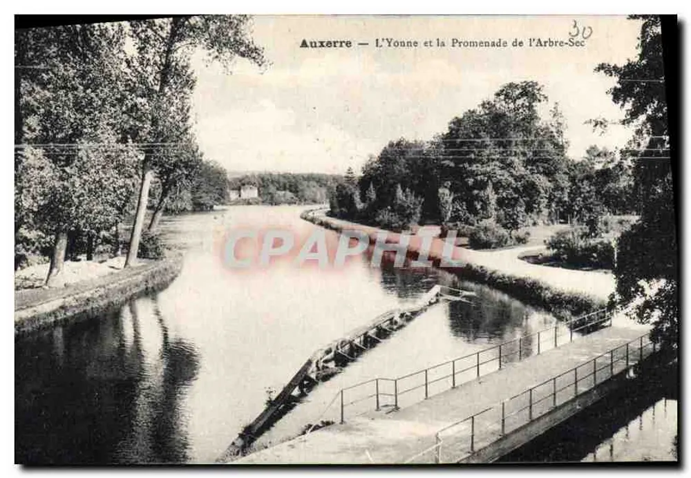 Auxerre — Die Yonne und die Promenade de l'Arbre-Sec — Verlag Bonnety Libraire, Auxerre - Vorderseite