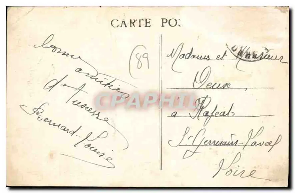Auxerre — Vista Geral — Editor G. Gauthier, n° 89 - Verso