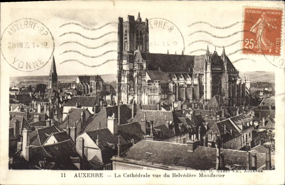 AUXERRE — Blick auf die Kathedrale vom Belvédère — CL. G. HARRY ED., AUXERRE - Vorderseite