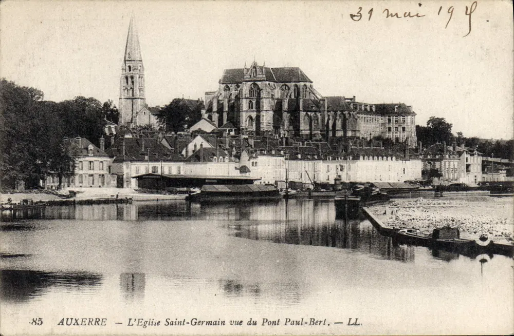 Auxerre — L'Église Saint-Germain vom Pont Paul-Bert aus gesehen — LL, n°85 - Vorderseite
