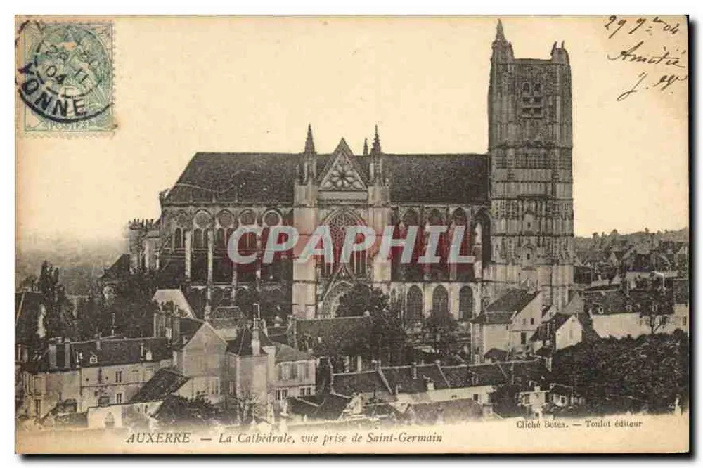 Auxerre — Die Kathedrale, Blick von Saint-Germain — Chiché Botes, Verlag Toulon - Vorderseite