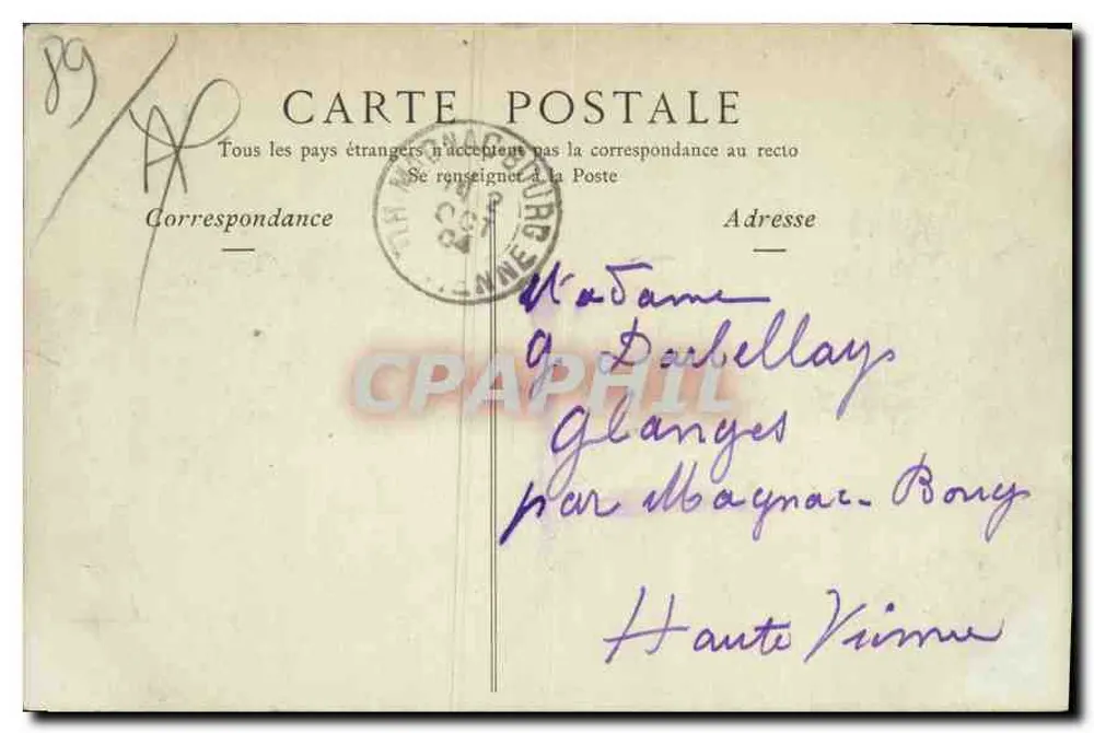 Auxerre — Ansicht vom Ufer der Yonne — TOULOT, Verlag — Auxerre - Rückseite