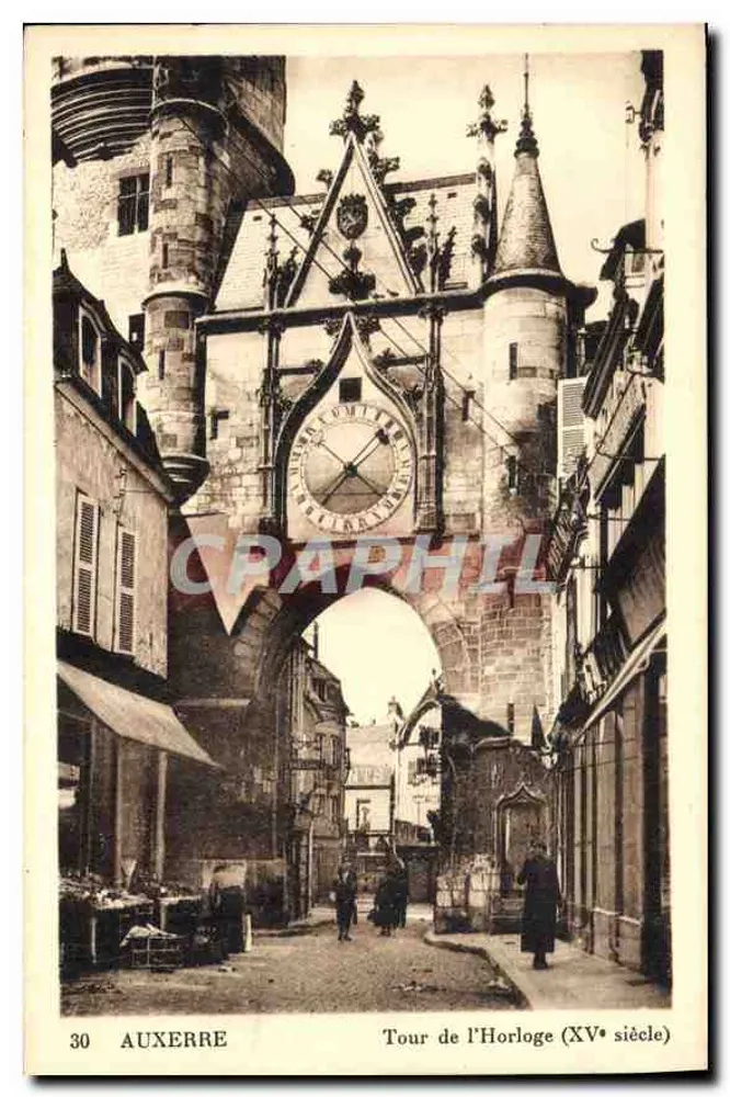 Auxerre — Turm der Uhr (15. Jahrhundert) — Foto G. Harry - Vorderseite
