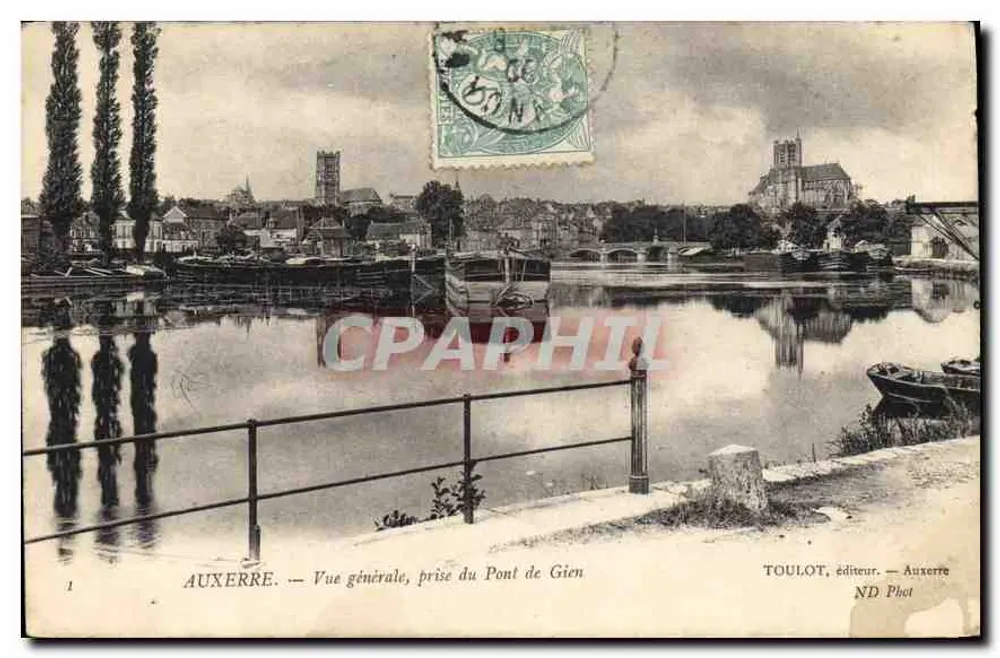 Auxerre — Allgemeine Ansicht, aufgenommen vom Pont de Gien — TOULOT, Verleger — Auxerre ND Phot - Vorderseite