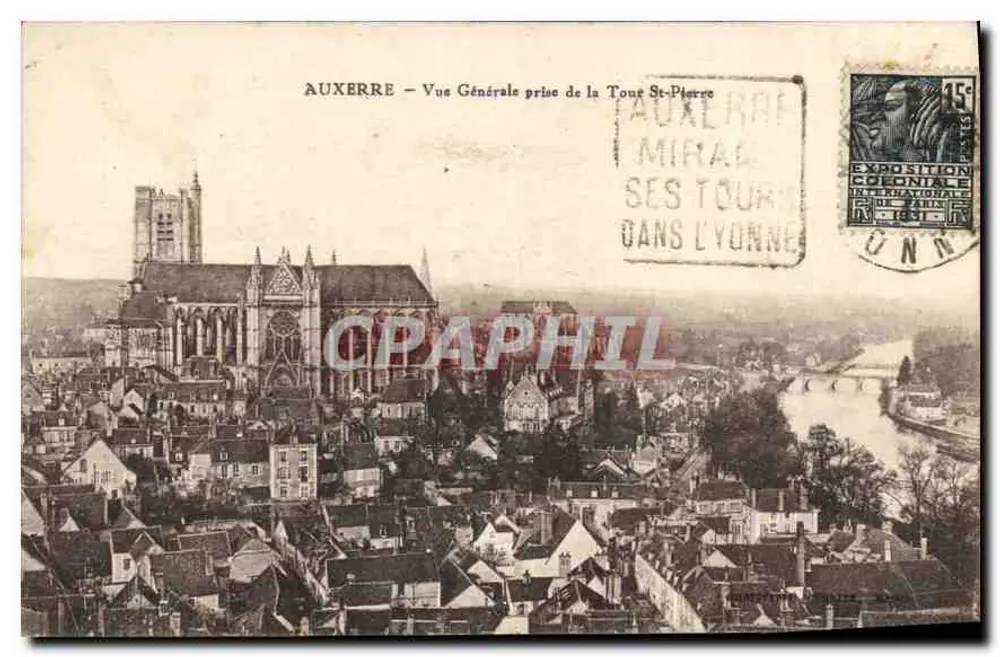 Auxerre — Allgemeiner Blick von der St-Pierre-Turm — Miral - Vorderseite