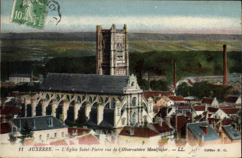 Auxerre — Die Kirche Saint-Pierre aus Sicht des Manufaktur-Observatoriums — Edition N.G. - Vorderseite