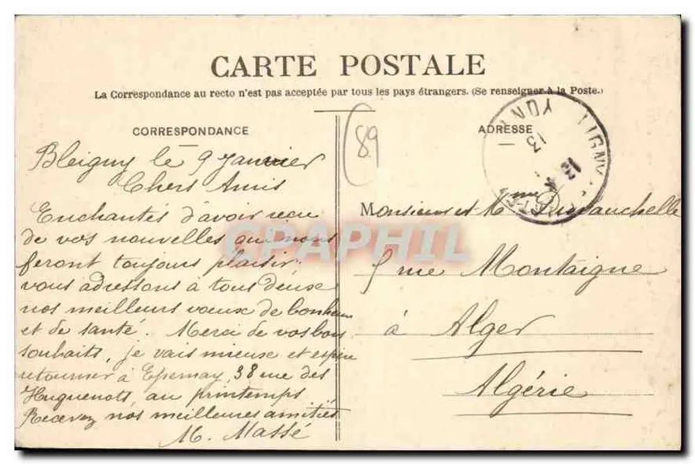Auxerre - Torre da Hora — Arnon Calmus, livreiro-editor, Auxerre - Verso