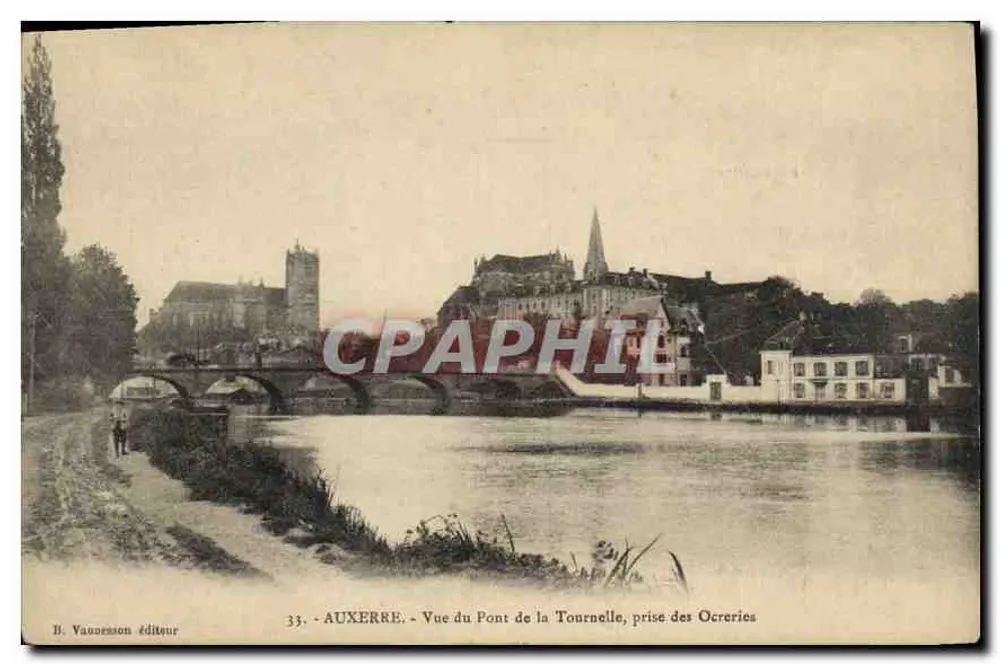 Auxerre — Ansicht des Tournellebrücke, vom Ocreries aus — Verlag B. Vauvesson, Nr. 33 - Vorderseite