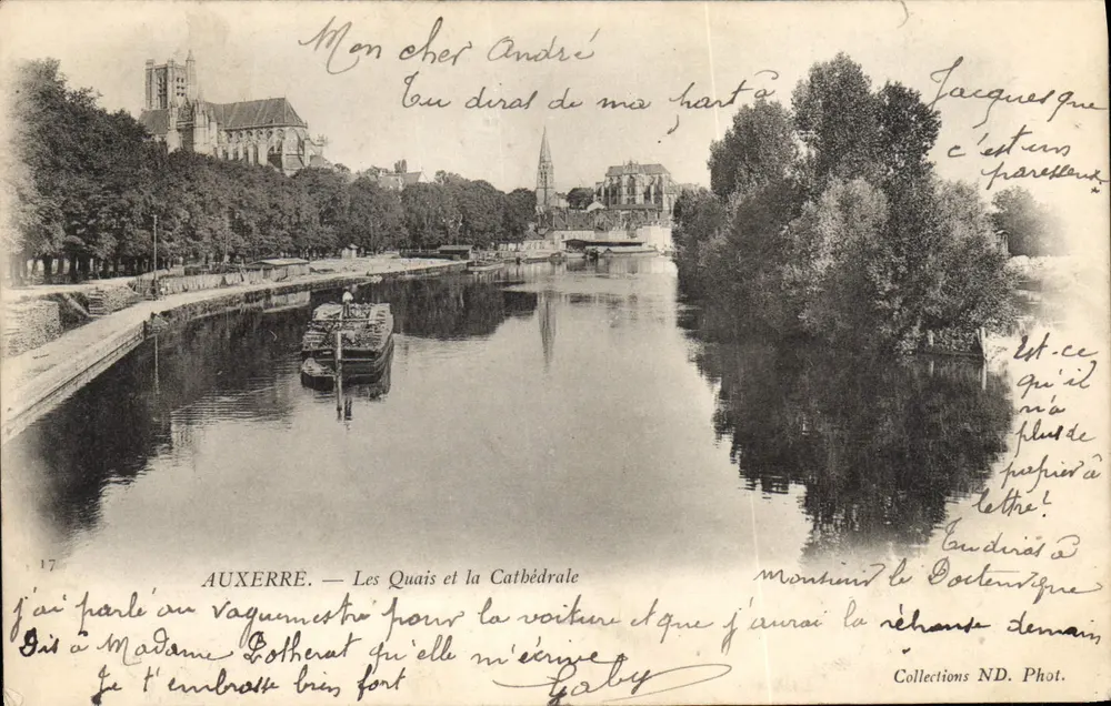 Auxerre — Die Quais und die Kathedrale — Collections ND. Phot. n°17 - Vorderseite