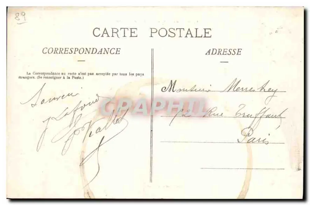 Auxerre — Paleis van Justitie — Paul Boivin, uitgever. - Achterkant