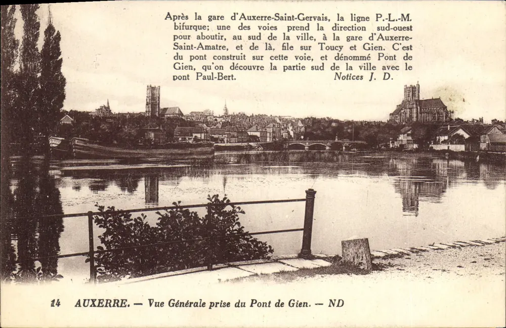 Auxerre — Allgemeiner Blick vom Gien-Brücke — Hinweise J.D. - Vorderseite