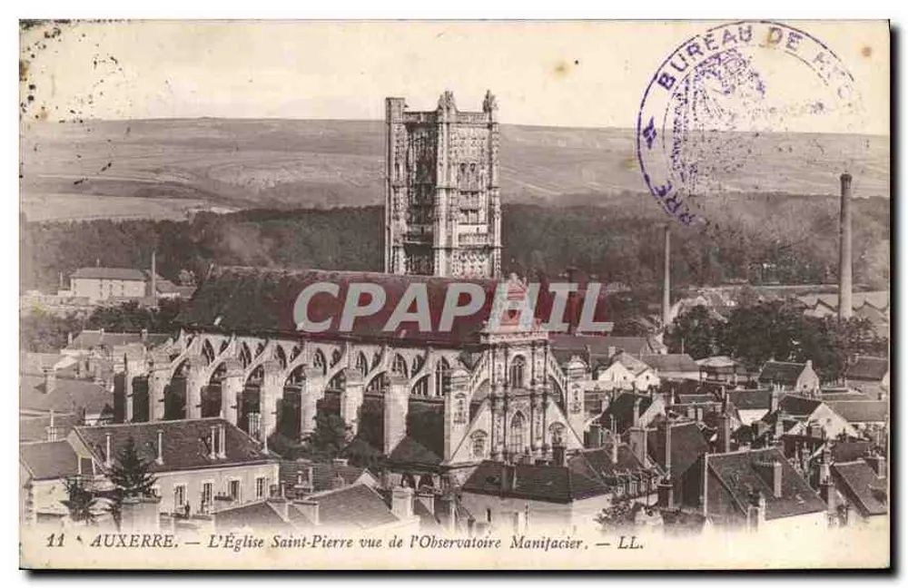 Auxerre — Die Kirche Saint-Pierre aus der Manifacier-Bergwarte gesehen — LL. - Vorderseite
