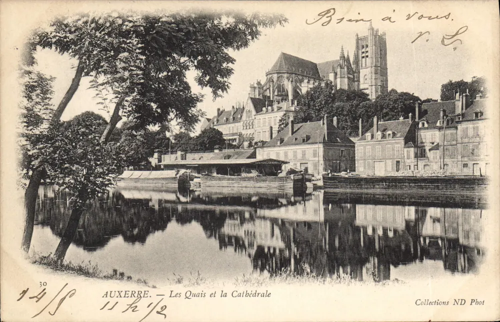 Auxerre — Die Quais und die Kathedrale — Collections ND Phot - Vorderseite