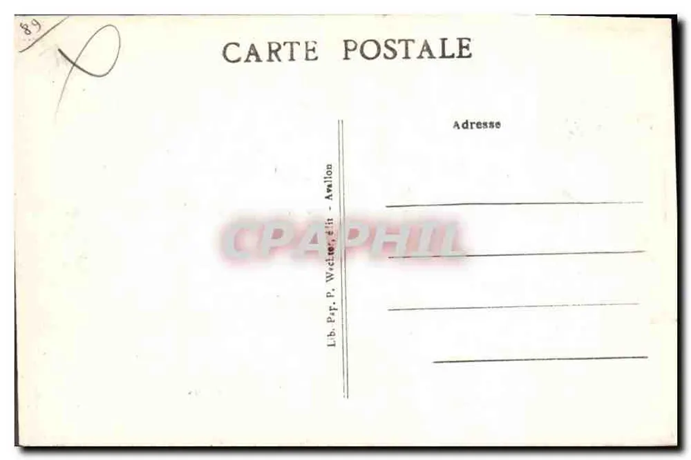 Avallon — Vista geral tirada dos Chaumes — Lib. P. P. Wecter, editora Avallon - Verso