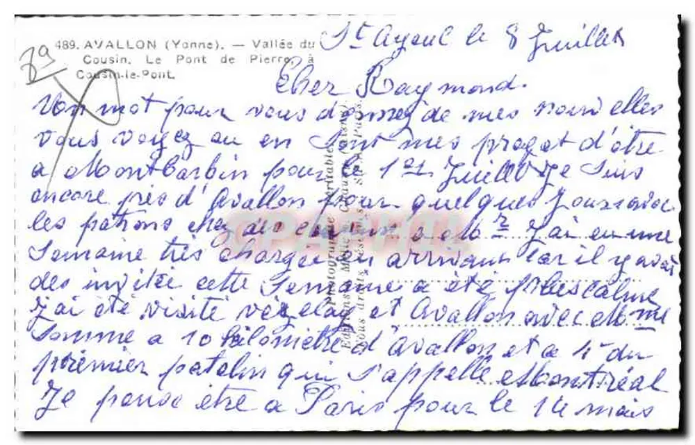 Avalon (Yonne) — Talweg des Pierro — Verlag Molie, Nr. 489 - Rückseite