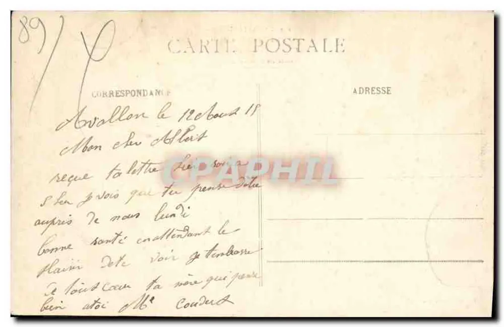 Avallon — Tal der Cousin, ein pittoreskes Eckchen — Pothain, Verlag, Avallon, Nr. 132 - Rückseite