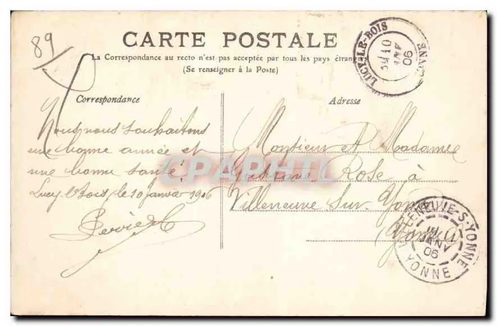 Avallon — Estátua de Vauban — M.T. Editor, n° 122 - Verso
