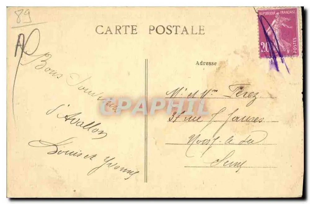 Avallan — La Tour de l'Horloge — Editore : P. Bouron Avallan, n° 112 - Verso