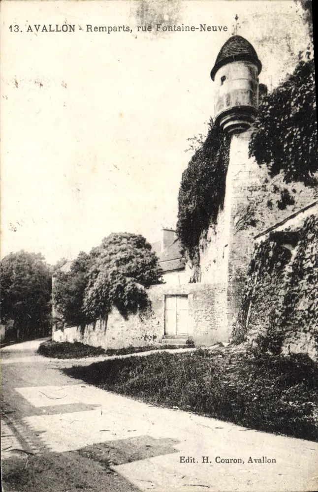 Avallon — Mauern, Straße Fontaine-Neuve — Verleger H. Couron, Avallon, Nr. 13 - Vorderseite