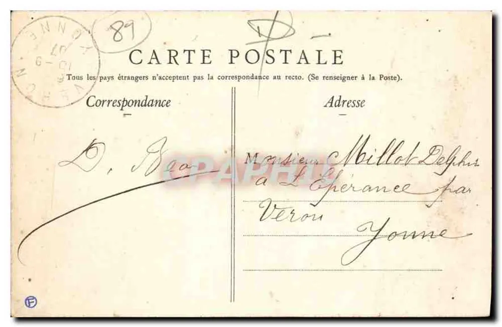 Avallon — Rue des Deux-Cousins — Renaudor, lib.édit. - Verso