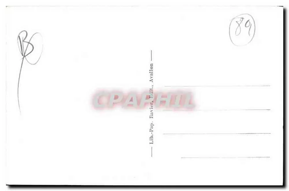 Avallon — Ansicht von Cousin-la-Reche und den Wäldern des Morvan — Lib. Pap. Tavier, Avallon - Rückseite