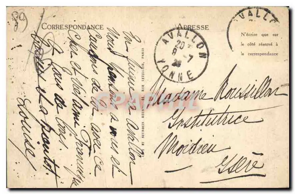 Avalon - Portal der Saint-Lazare und der Glockenturm - LL - Éditions des Éditeurs Modernes - Rückseite