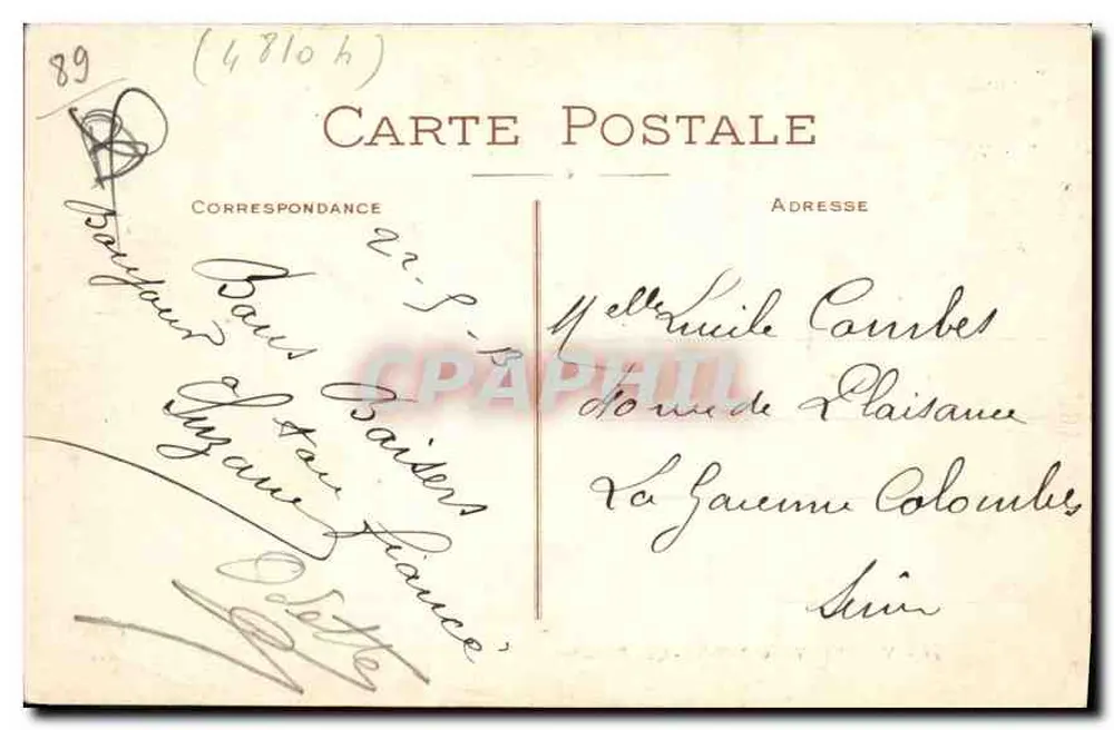 Villeneuve-sur-Yonne — Quai Bretoche — unbekannter Verlag, Nr. 42 - Rückseite
