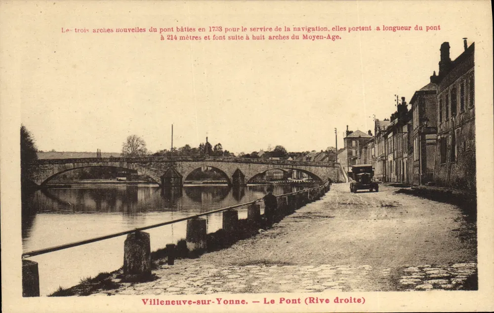 Villeneuve-sur-Yonne — Der Brücke (Rechte Seite) — Verlag unbekannt - Vorderseite