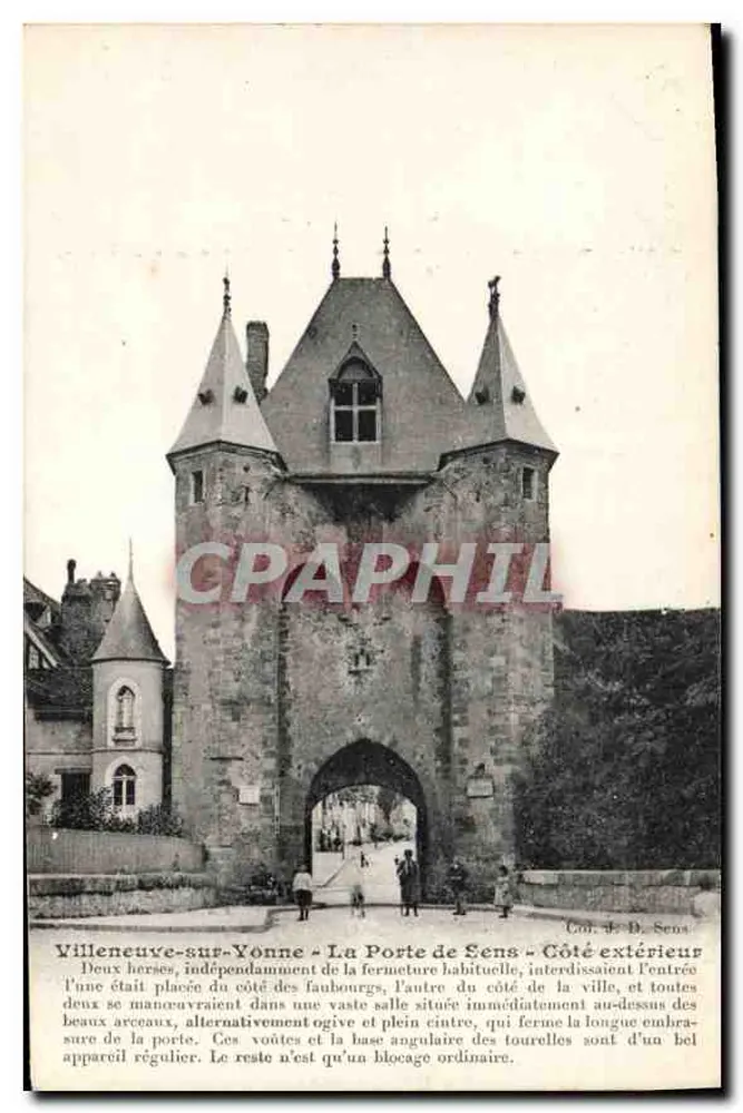 Villeneuve-sur-Yonne — Die Pforte von Sens — Äußere Seite — Kollektion von D. Sens - Vorderseite