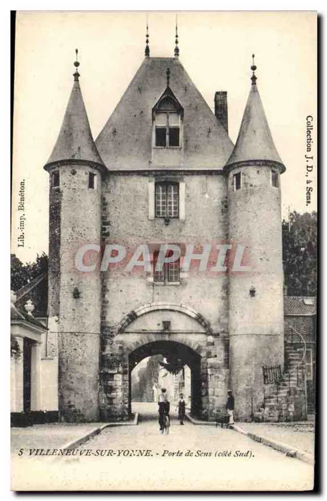 Villeneuve-sur-Yonne — Tor von Sens (Südseite) — Lib. imp. Bénédéton - Vorderseite