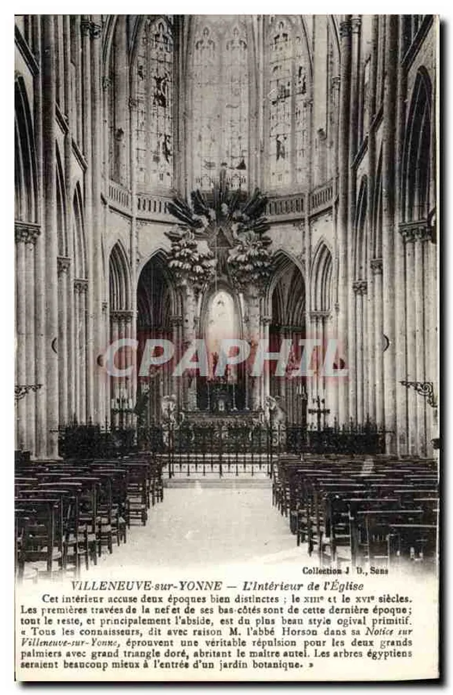 Villeneuve-sur-Yonne — Innere der Kirche — Sammlung J. D., Sens - Vorderseite