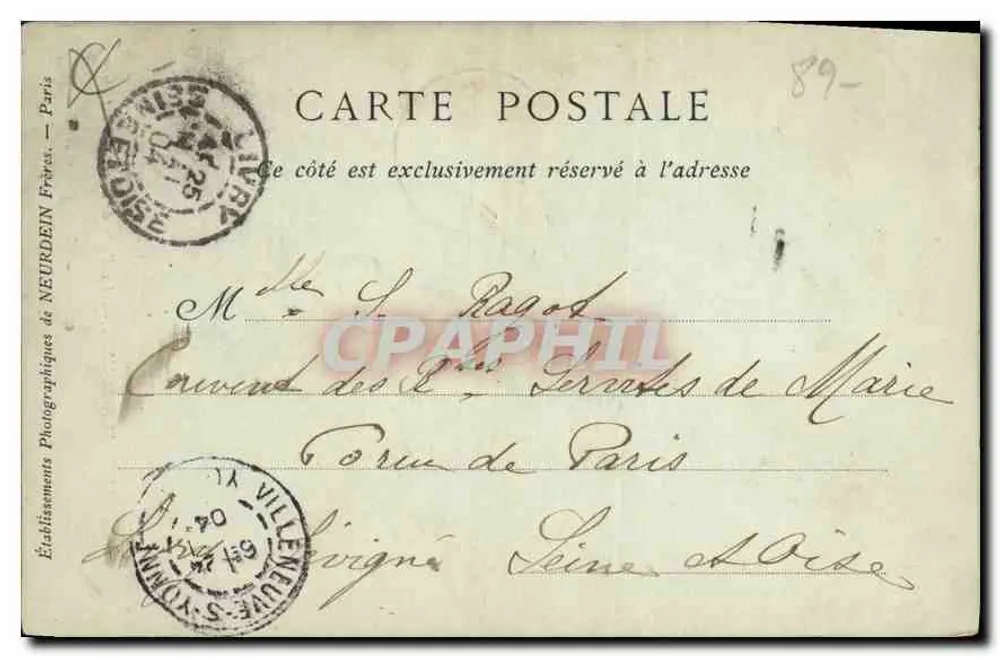 Villeneuve-sur-Yonne — Die Pforte von Sens, äußere Seite — Sammlung ND Phot - Rückseite