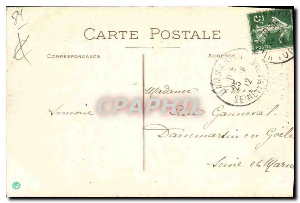 Villeneuve-sur-Yonne — Porte de Sens, 13. Jahrhundert, Innenseite — Unbekannter Verlag, n° 10 - Rückseite