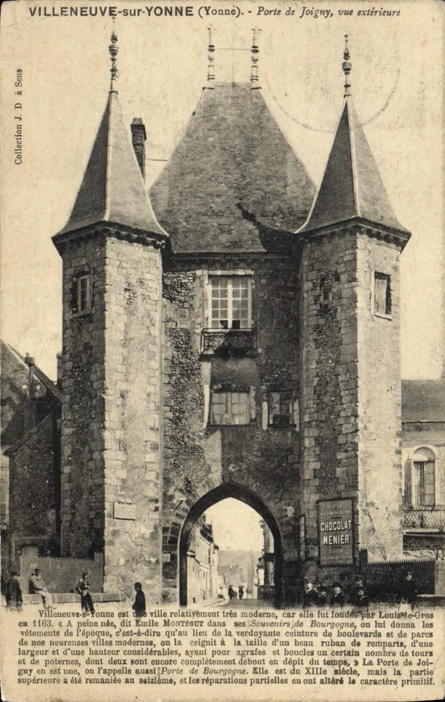 Villeneuve-sur-Yonne (Yonne) - Tor zur Joigny, äußere Ansicht — Louis le Gros, Sammlung J. D. à Sens - Vorderseite