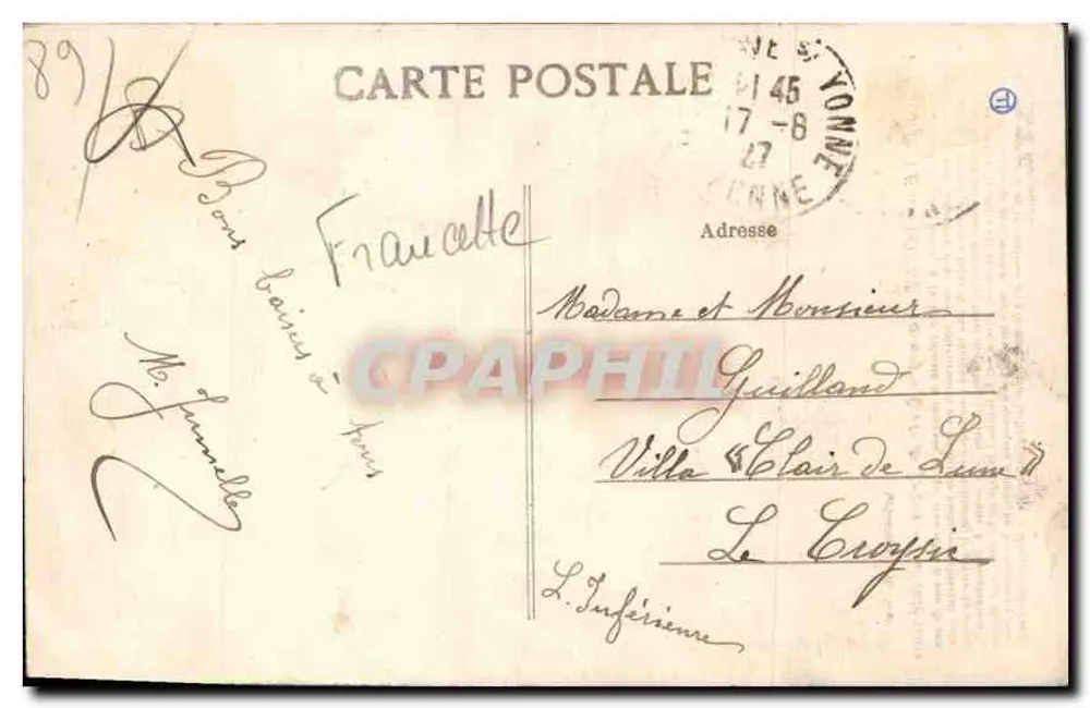 Villeneuve-sur-Yonne - Tor zur Joigny - Innenansicht — Sammlung J.-D., Sens - Rückseite