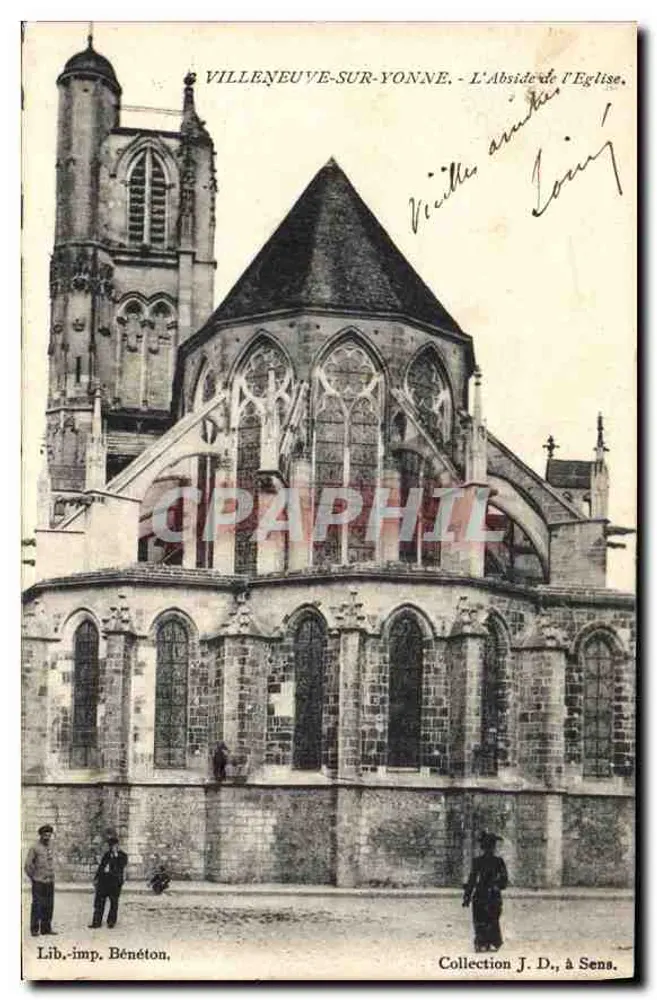 Villeneuve-sur-Yonne - L'Abside de l'Église — Lib. Imp. Bénéton, n° 49 - Anverso